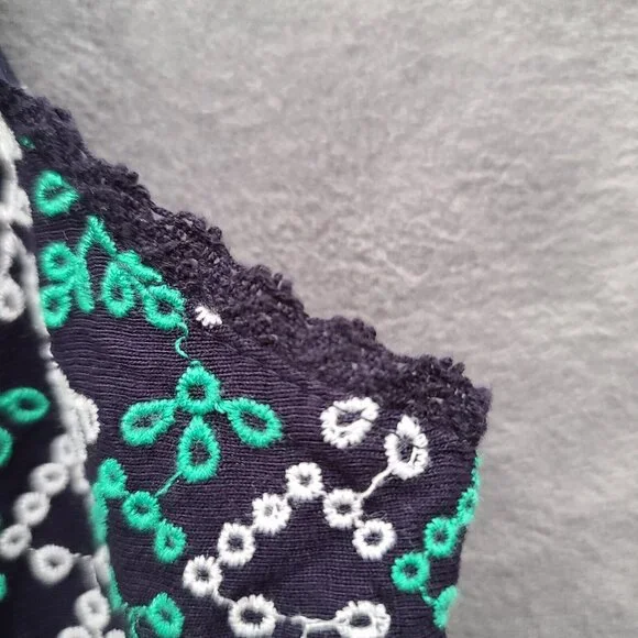 Anthropologie MAEVE Cammie Embroidered Peplum Top L Navy Green V Neck Boho NWT - Picture 7 of 12